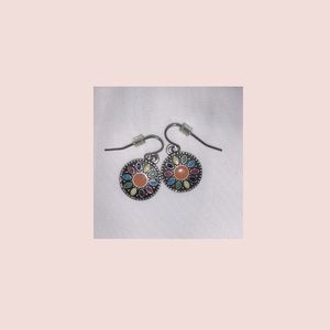 multicolor flower earrings